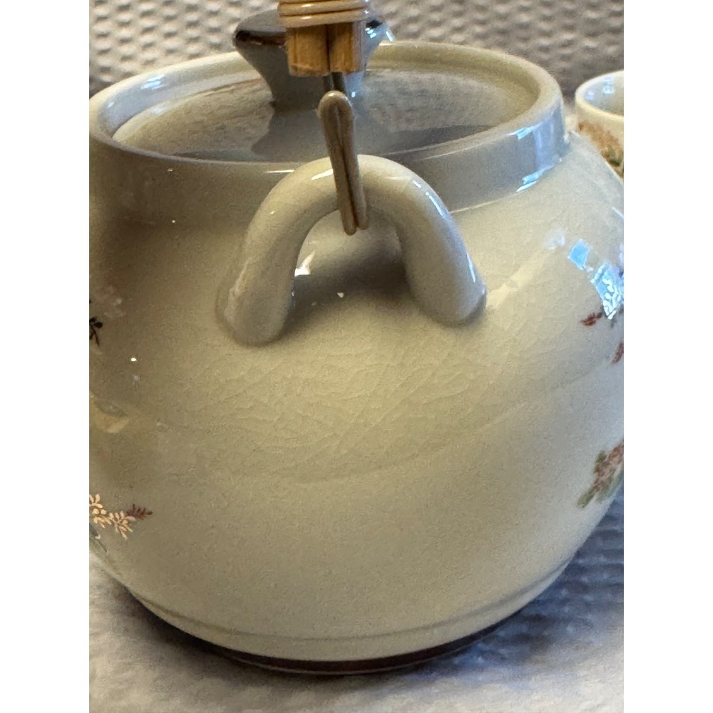 Vintage 8 Piece Japanese Made Floral Tea Set, Teapot With Lid And 6 Tea Cups - Picture 16 of 16